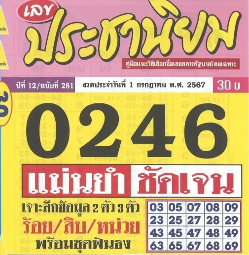 หวยประชานิยม 1/7/67