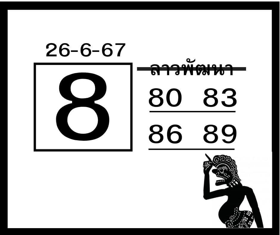 หวยลาว 26/6/67 ชุดที่ 1