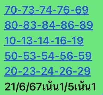 หวยหุ้น 21/6/67 ชุดที่ 9