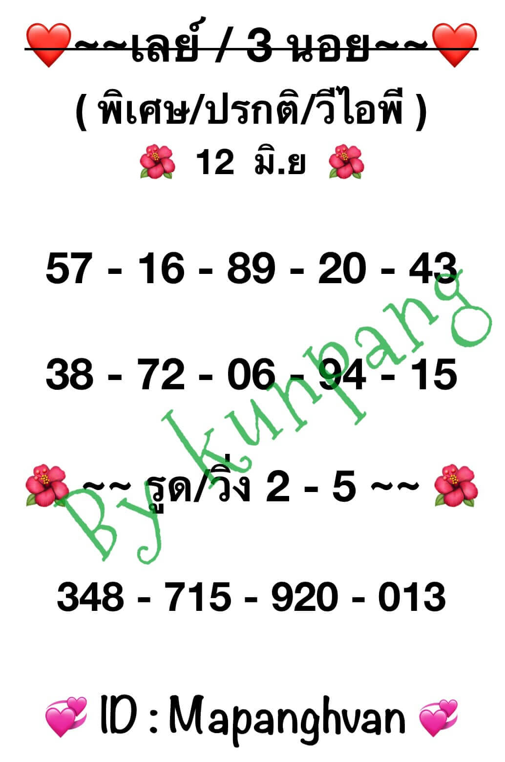 หวยฮานอย 12/6/67 ชุดที่ 2