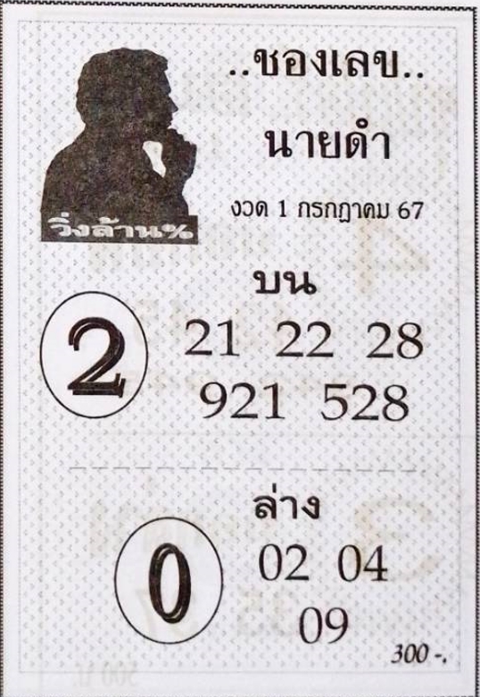 เลขนายดำ 1/7/67