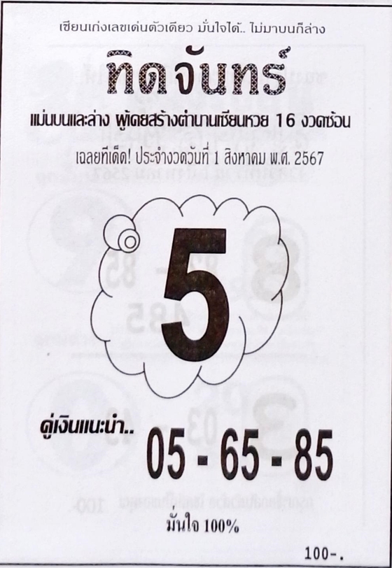 หวยทิดจันทร์ 1/8/67