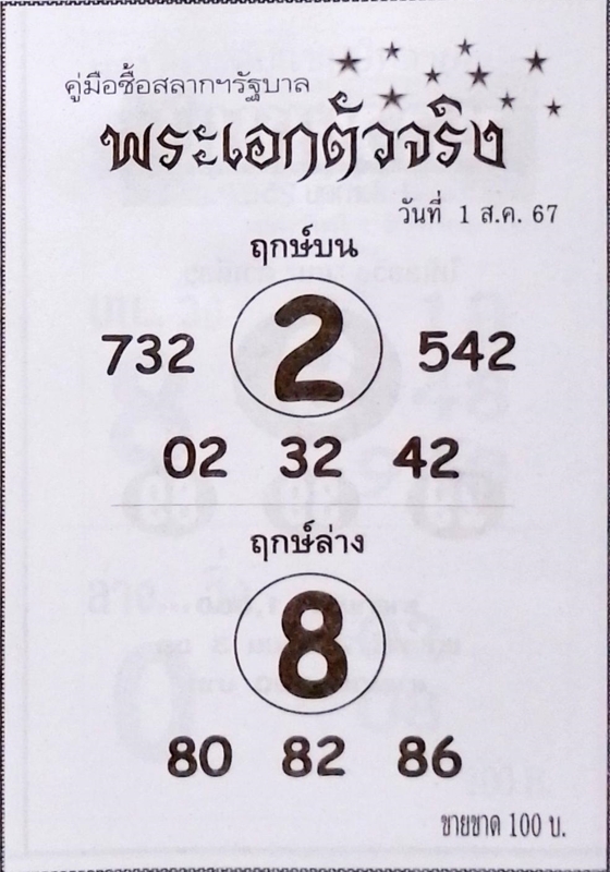 หวยพระเอกตัวจริง 1/8/67