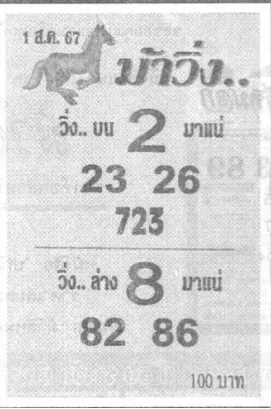 หวยม้าวิ่ง 1/8/67