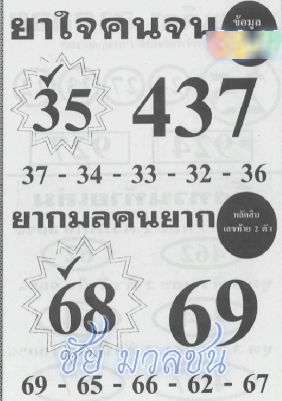 หวยยาใจคนจน 1/7/67