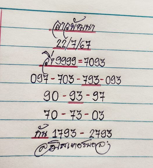 หวยลาว 22/7/67 ชุดที่ 3