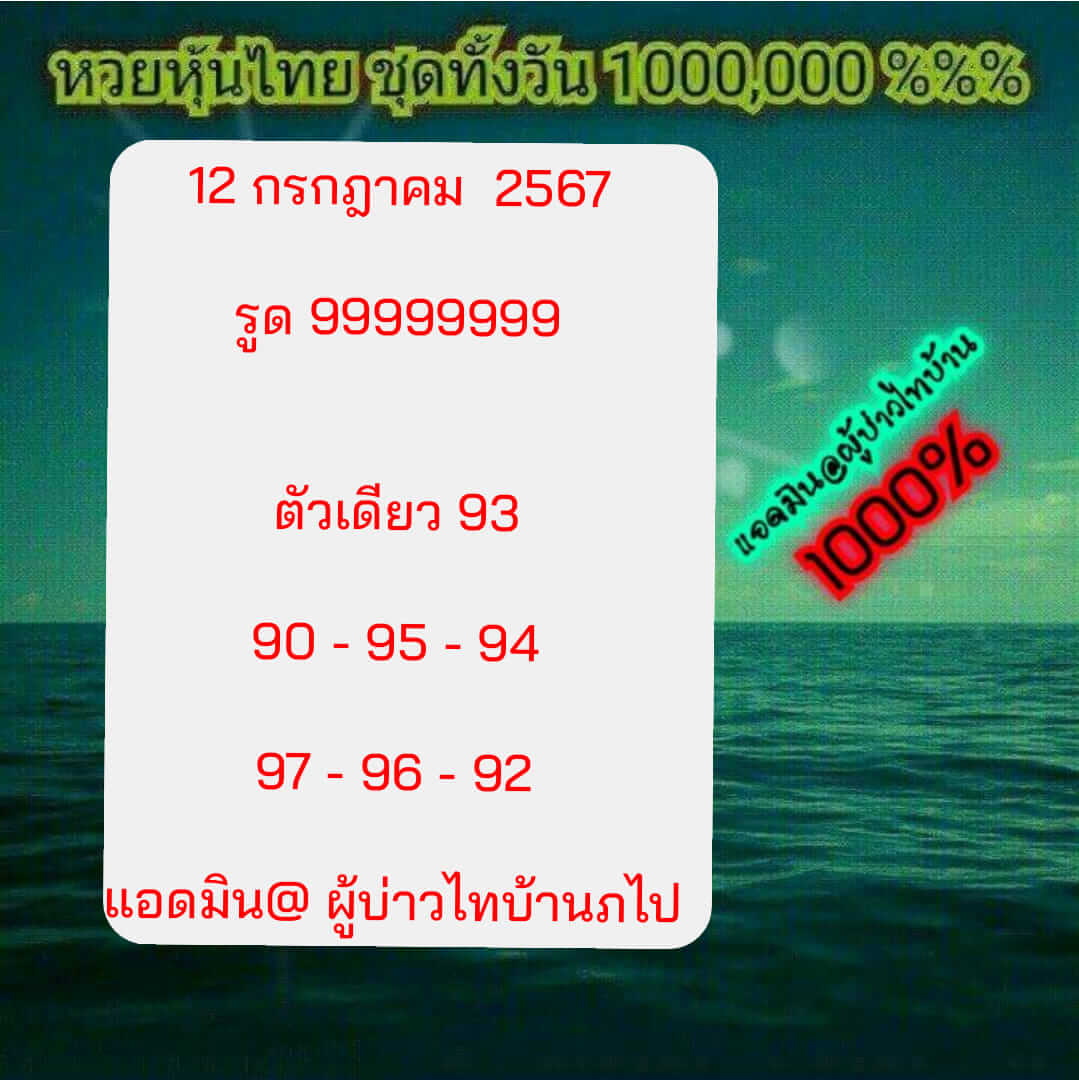 หวยหุ้น 12/7/67 ชุดที่ 1