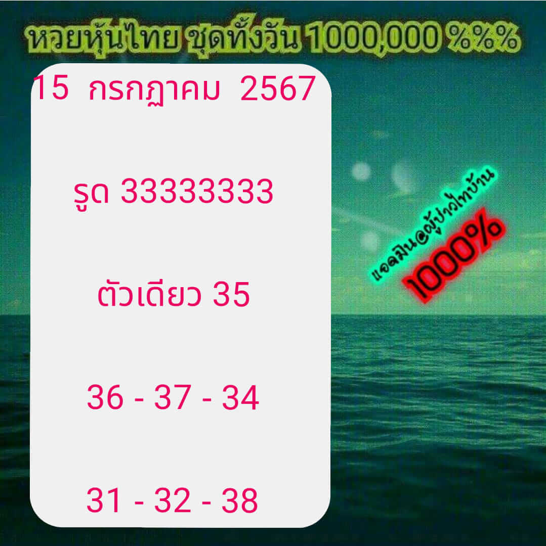 หวยหุ้น 15/7/67 ชุดที่ 2