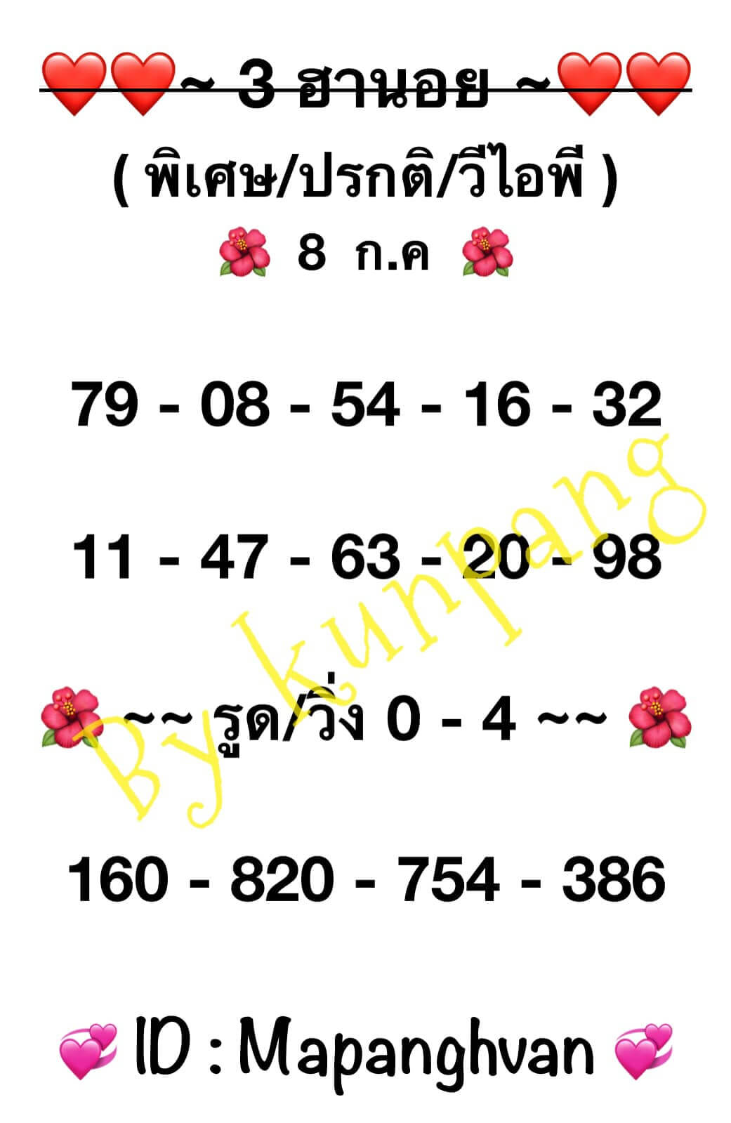 หวยฮานอย 8/7/67 ชุดที่ 5