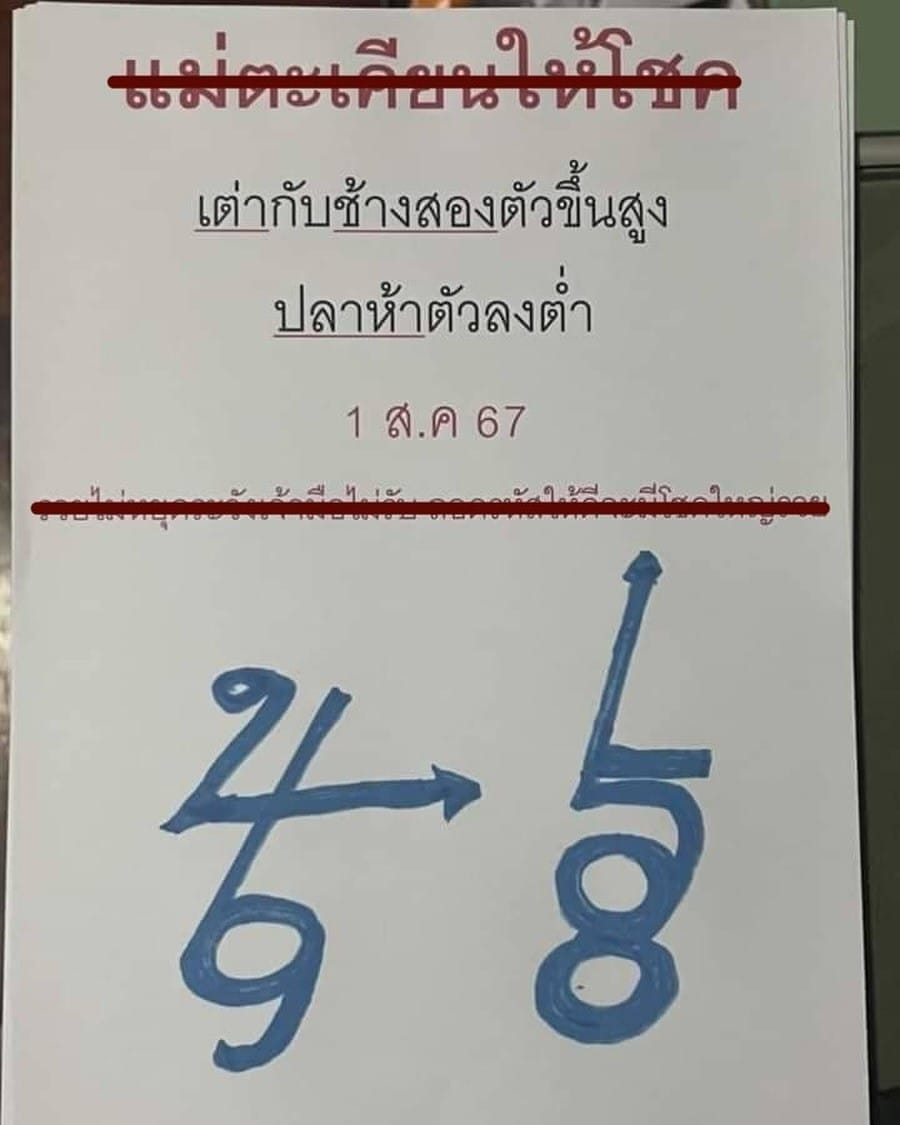 หวยแม่ตะเคียนทองให้โชค 1/8/67