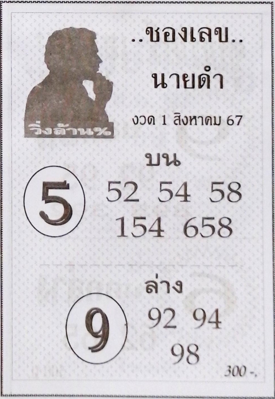 เลขนายดำ 1/8/67