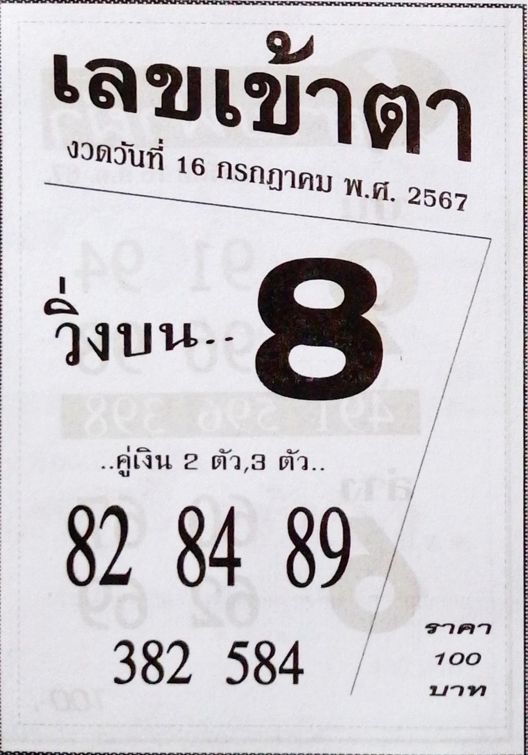 เลขเข้าตา 16/7/67