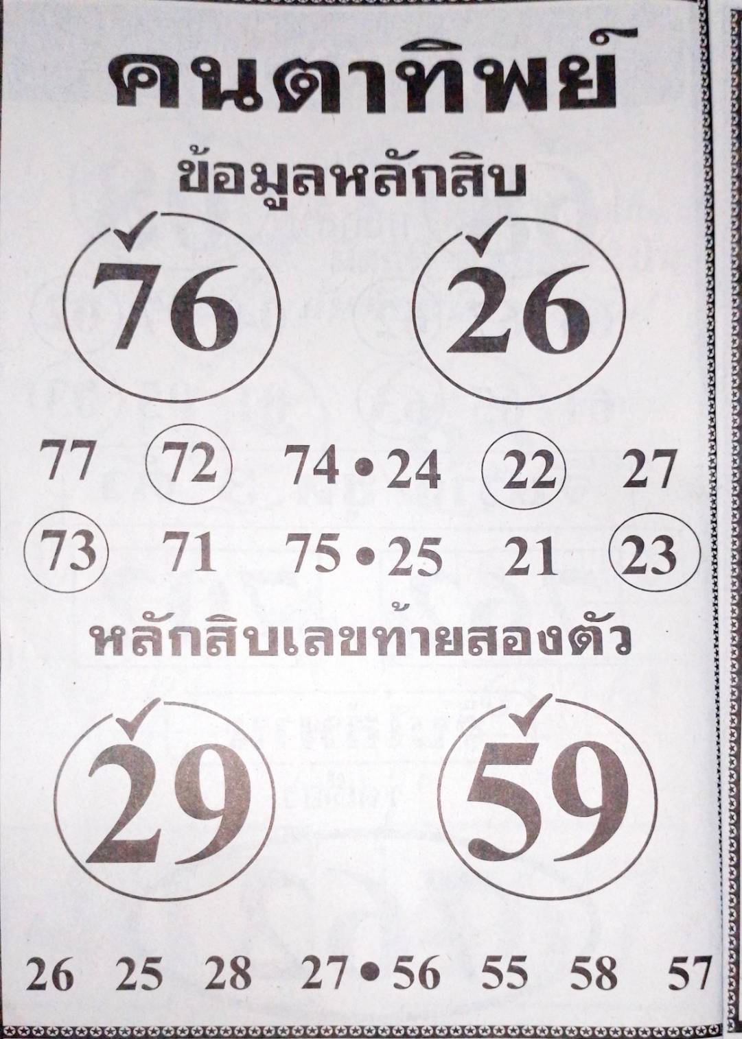 หวยคนตาทิพย์ 16/8/67