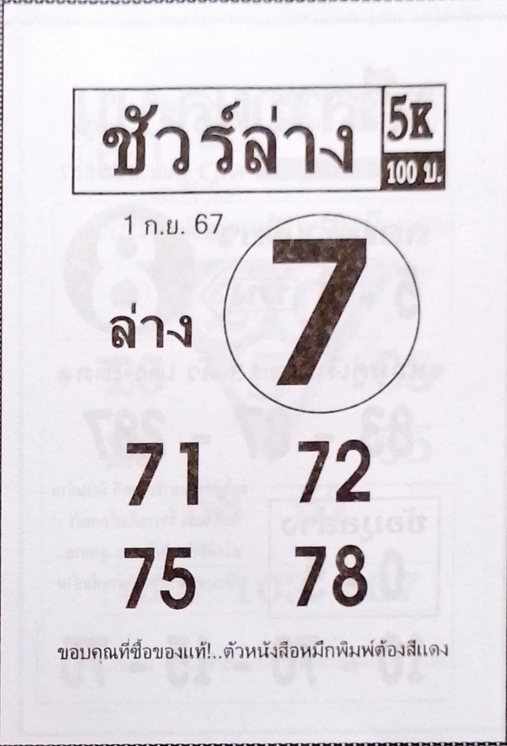 หวยชัวร์ล่าง 1/9/67