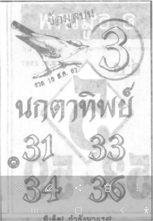 หวยนกตาทิพย์ 16/8/67