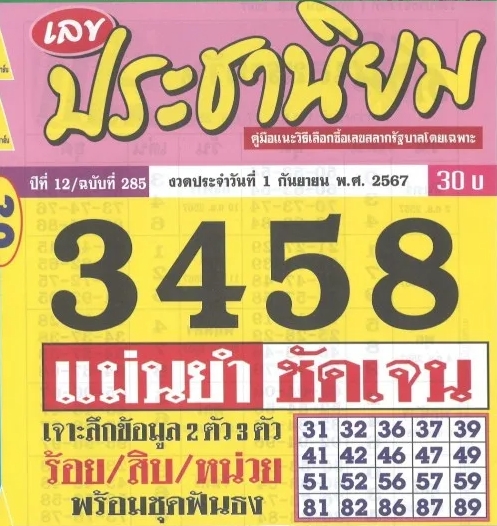 หวยประชานิยม 1/9/67