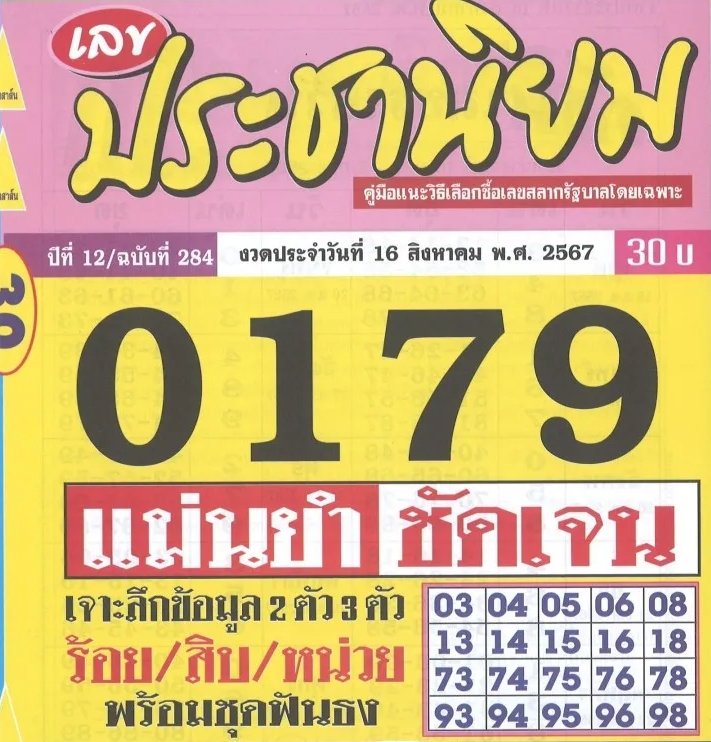 หวยประชานิยม 16/8/67