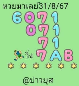 หวยมาเลย์ 31/8/67 ชุดที่ 3