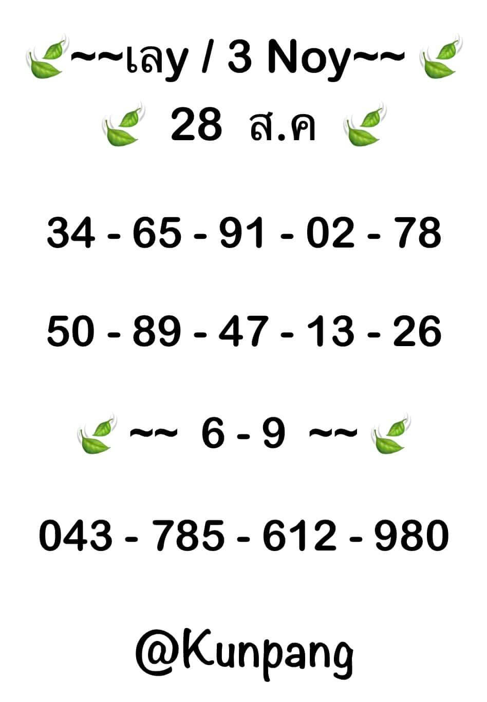 หวยมาเลย์ 28/8/67 ชุดที่ 9