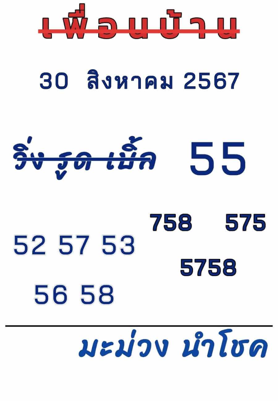 หวยลาว 30/8/67 ชุดที่ 1