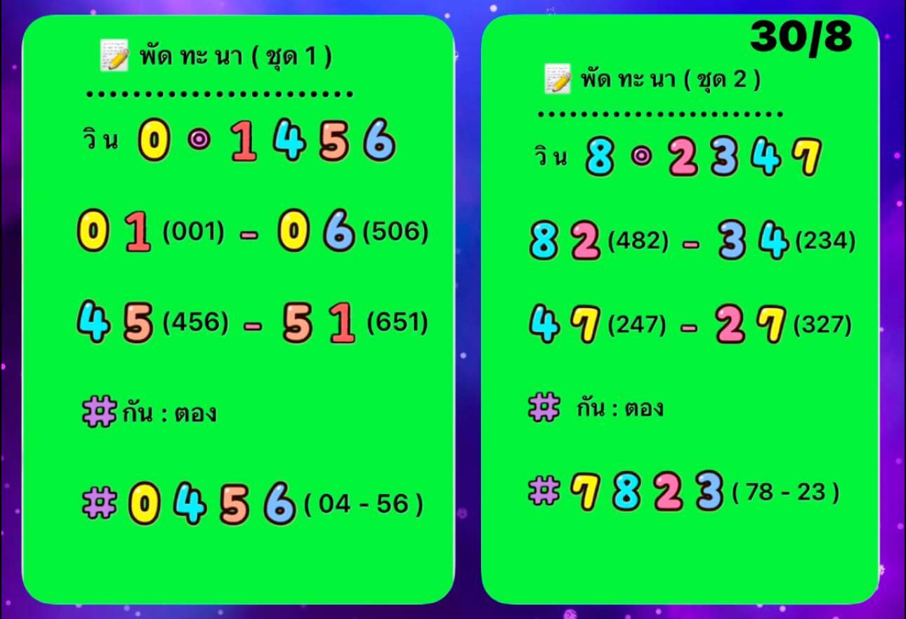 หวยลาว 30/8/67 ชุดที่ 3