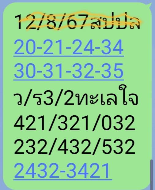 หวยลาว 12/8/67 ชุดที่ 6