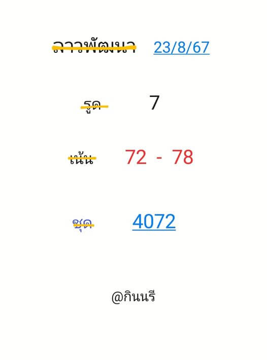 หวยลาว 23/8/67 ชุดที่ 9