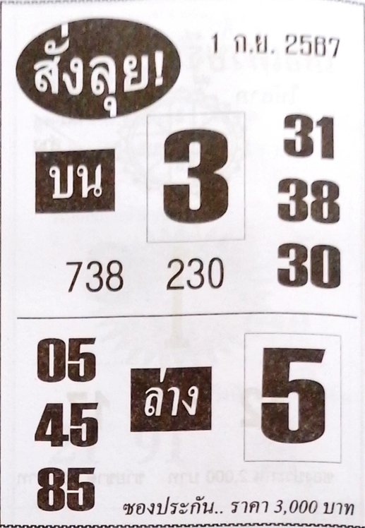 หวยสั่งลุย 1/9/67