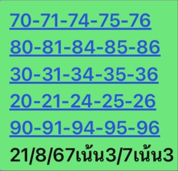 หวยหุ้น 21/8/67 ชุดที่ 7