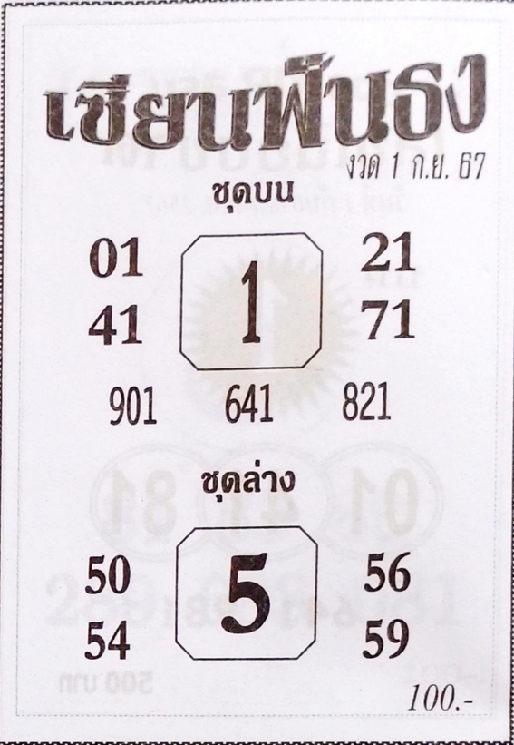 หวยเซียนฟันธง 1/9/67