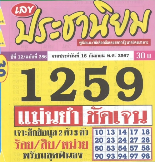 หวยประชานิยม 16/9/67