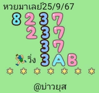 หวยมาเลย์ 25/9/67 ชุดที่ 2