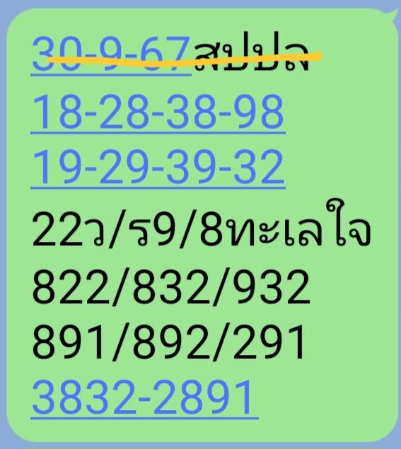 หวยลาว 30/9/67 ชุดที่ 7