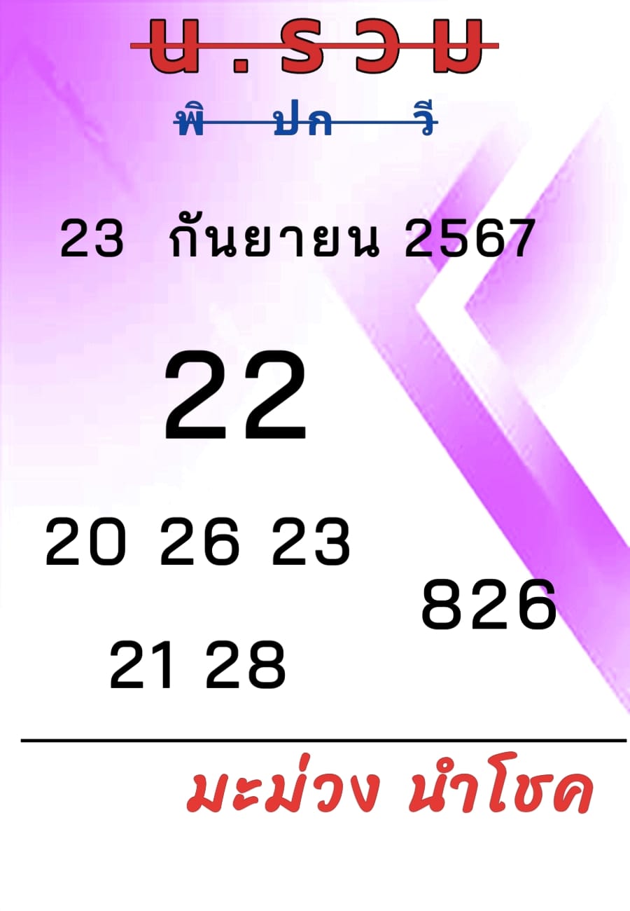 หวยฮานอย 23/9/67 ชุดที่ 2