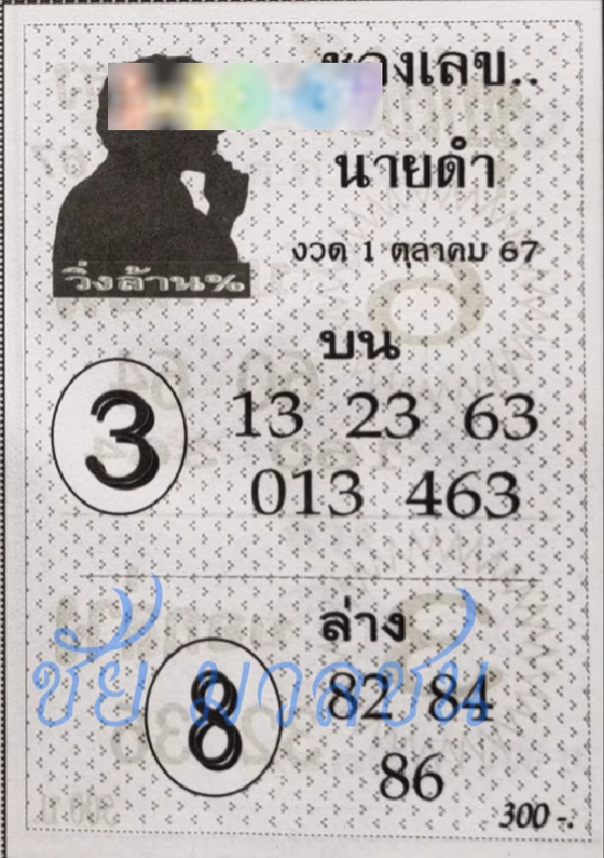 เลขนายดำ 1/10/67