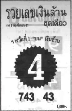 หวยรวยเลขเงินล้าน 1/11/67