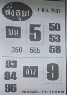 หวยสั่งลุย 1/11/67