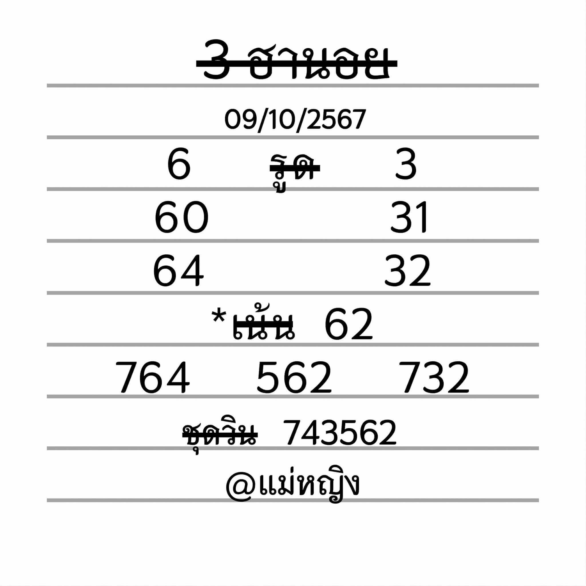 หวยฮานอย 9/10/67 ชุดที่ 9