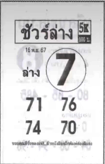 หวยชัวร์ล่าง 16/11/67