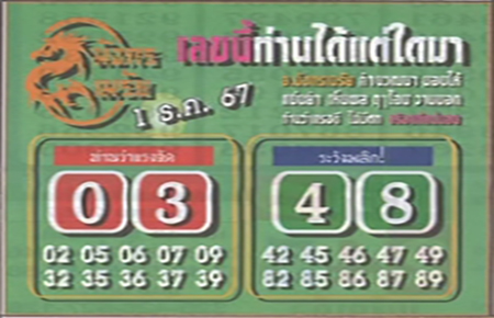 หวยมังกรเมรัย 1/12/67