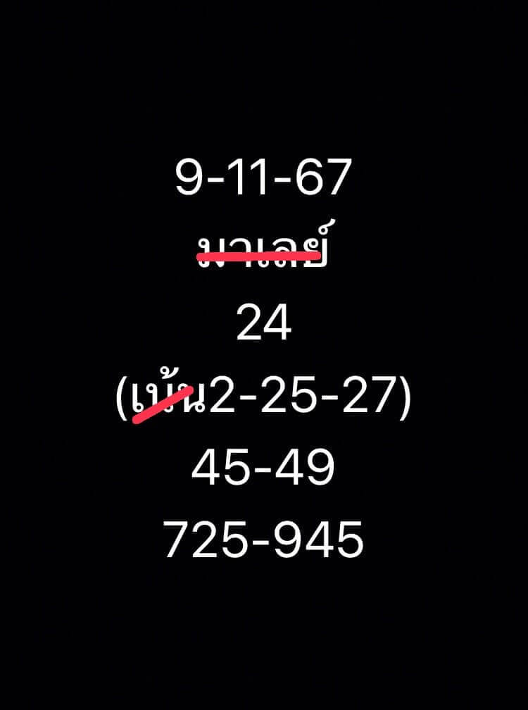 หวยมาเลย์ 9/11/67 ชุดที่ 1