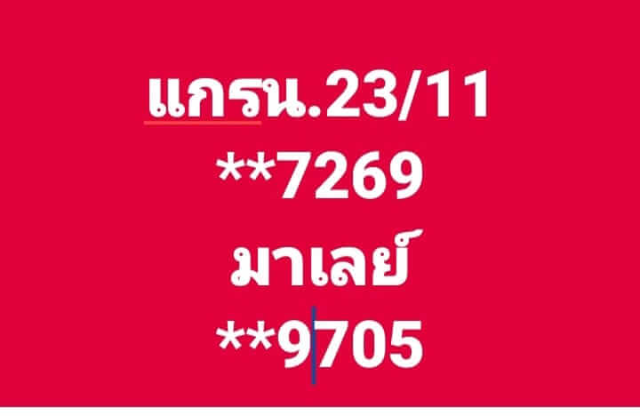 หวยมาเลย์ 23/11/67 ชุดที่ 1