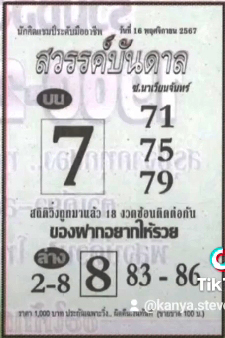 หวยสวรรค์บันดาล 16/11/67