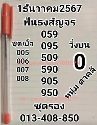 หวยหนุ่มตาคลี 1/12/67