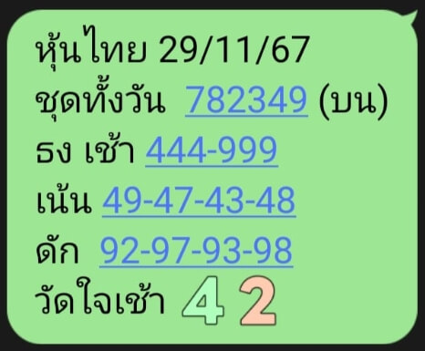 หวยหุ้น 29/11/67 ชุดที่ 3