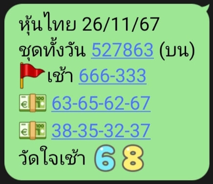 หวยหุ้น 26/11/67 ชุดที่ 6