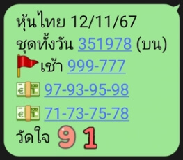 หวยหุ้น 12/11/67 ชุดที่ 6