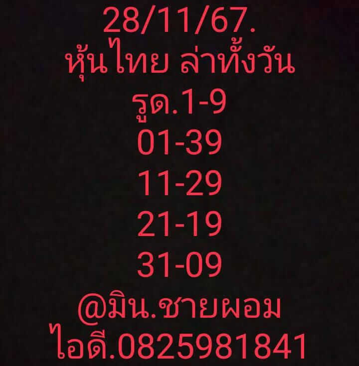 หวยหุ้น 28/11/67 ชุดที่ 8