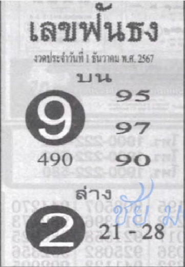 เลขฟันธง 1/12/67