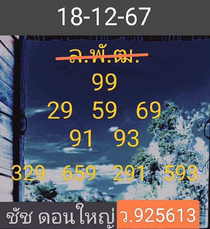 หวยลาว 18/12/67 ชุดที่ 6